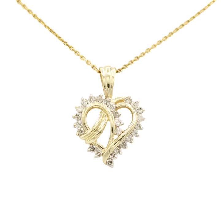 10k Diamond Heart Pendant
