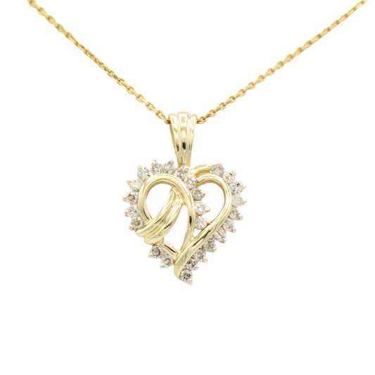 10k Diamond Heart Pendant