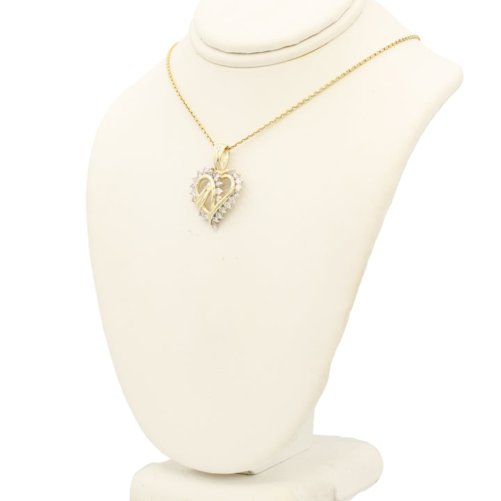 10k Diamond Heart Pendant