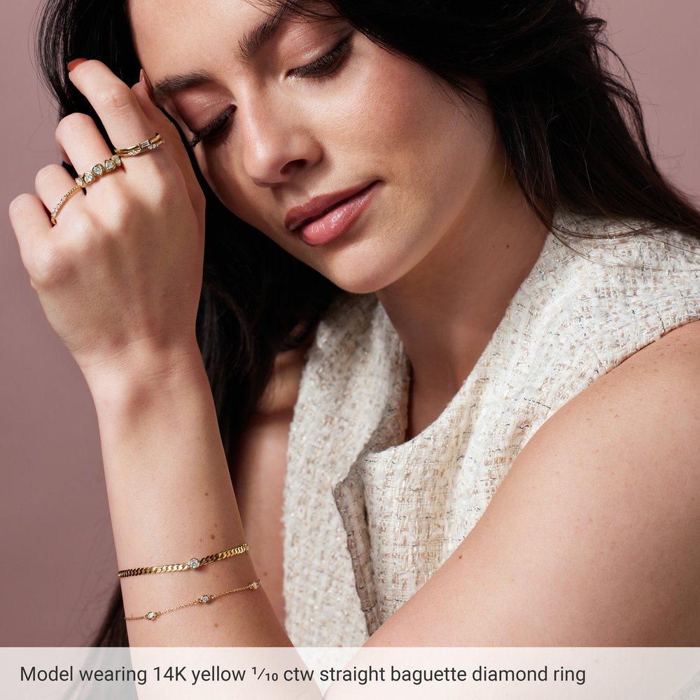 14k White Gold Blue Topaz Stackable Ring