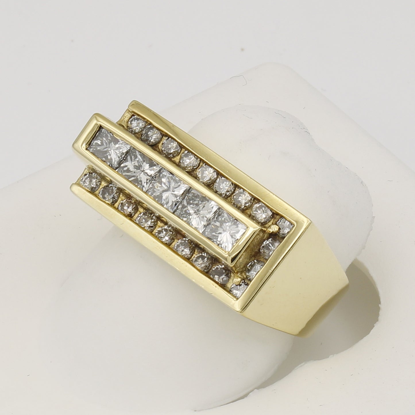 18k Yellow Gold Fancy Princess-Cut Channel-Set Diamond Ring