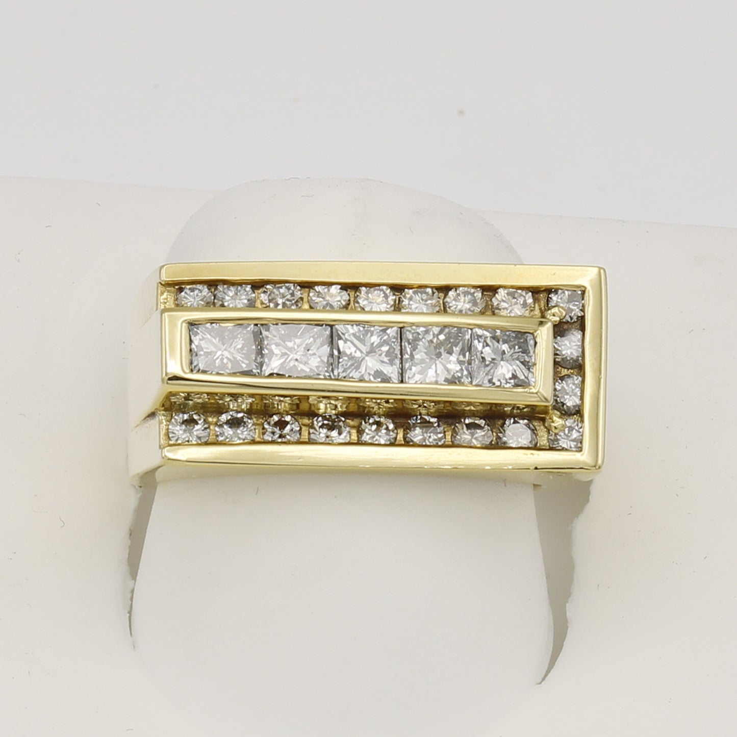 18k Yellow Gold Fancy Princess-Cut Channel-Set Diamond Ring