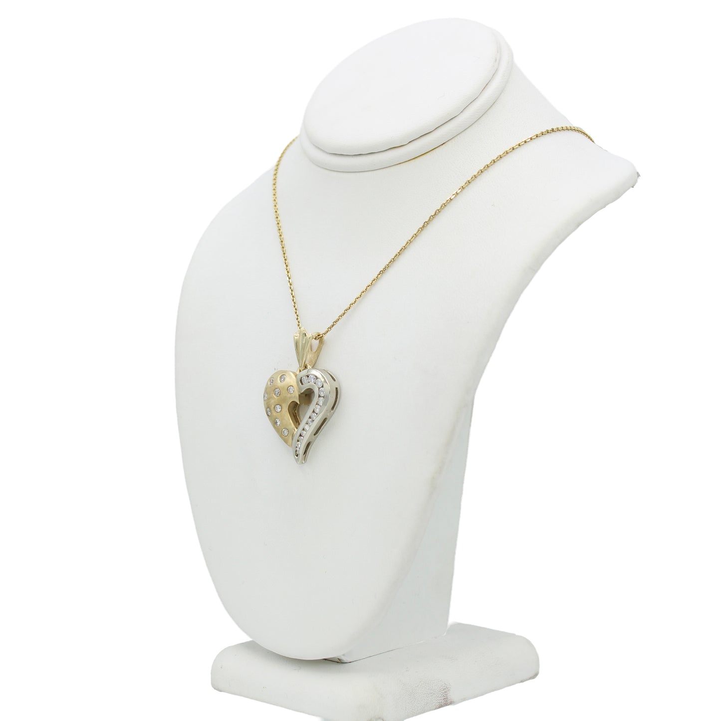 14k Two-Tone Diamond Heart Pendant