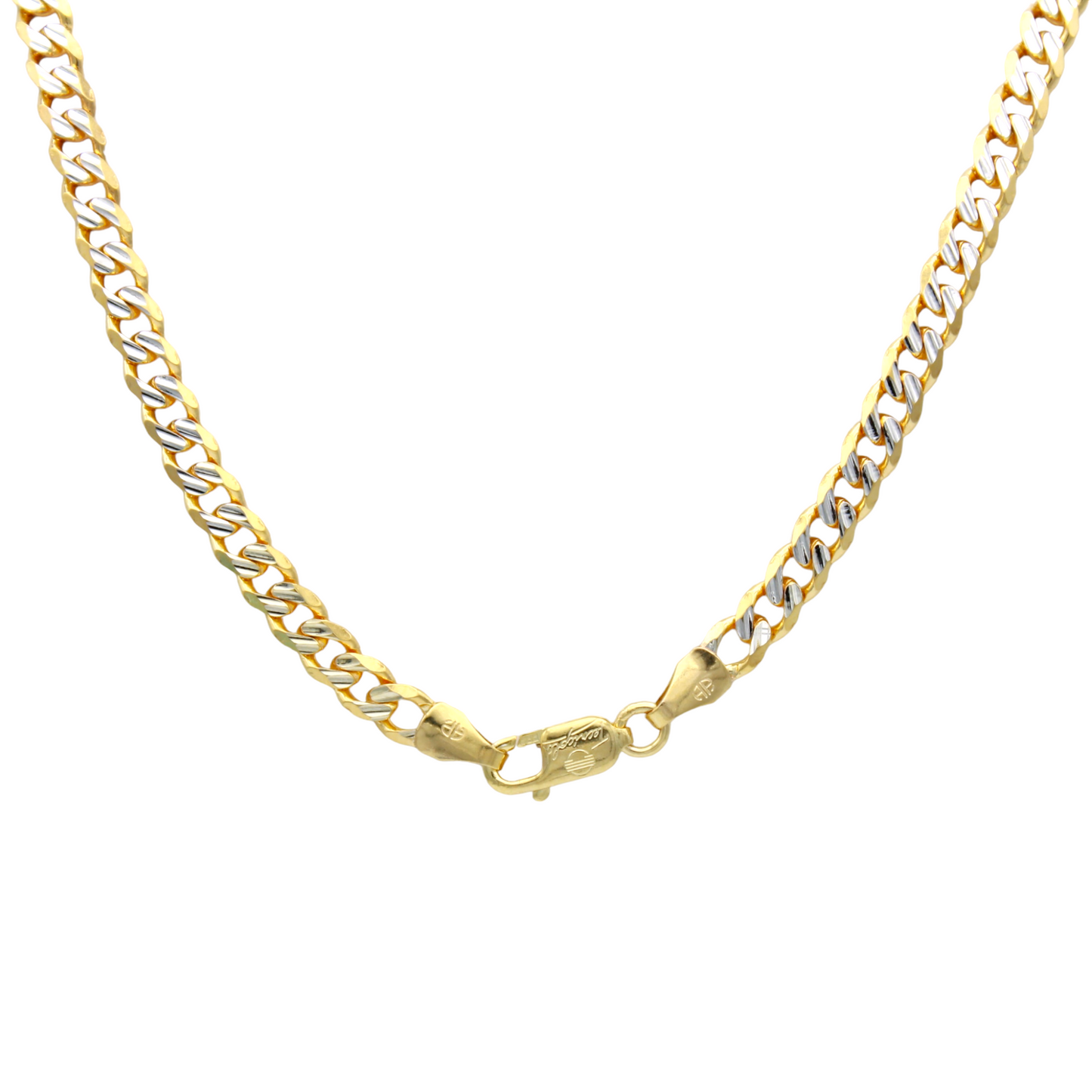 14k Two-Tone Fancy Cuban Link Chain - 4.40 mm