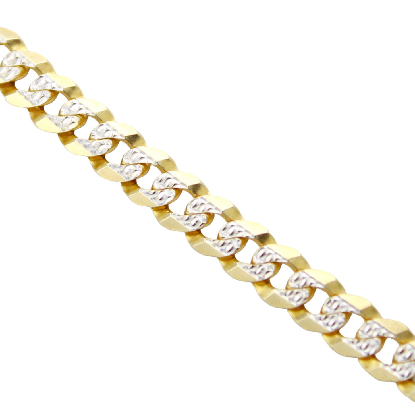 14k Two-Tone Pave Cuban Link Chain - 5.85 mm