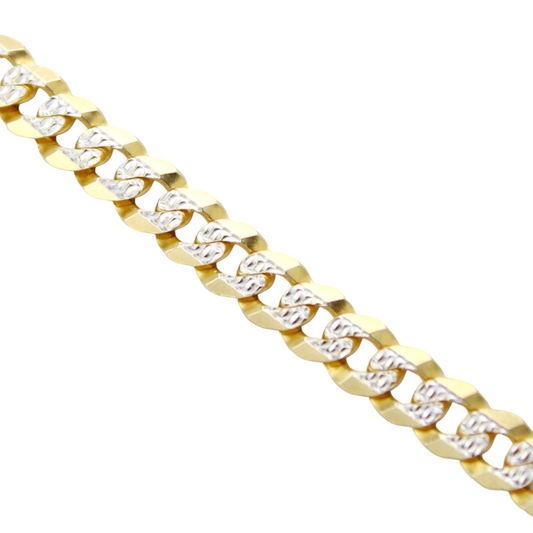 14k Two-Tone Pave Cuban Link Chain - 5.85 mm