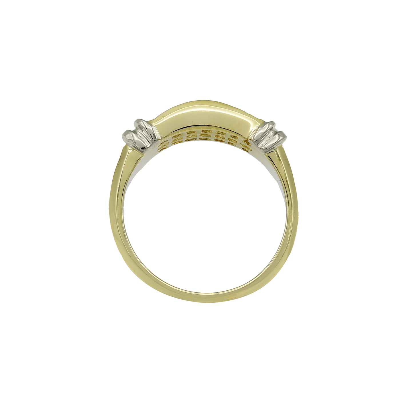 18k Two-Tone Gold Princess-Cut Invisible-Setting Diamond Wedding Band