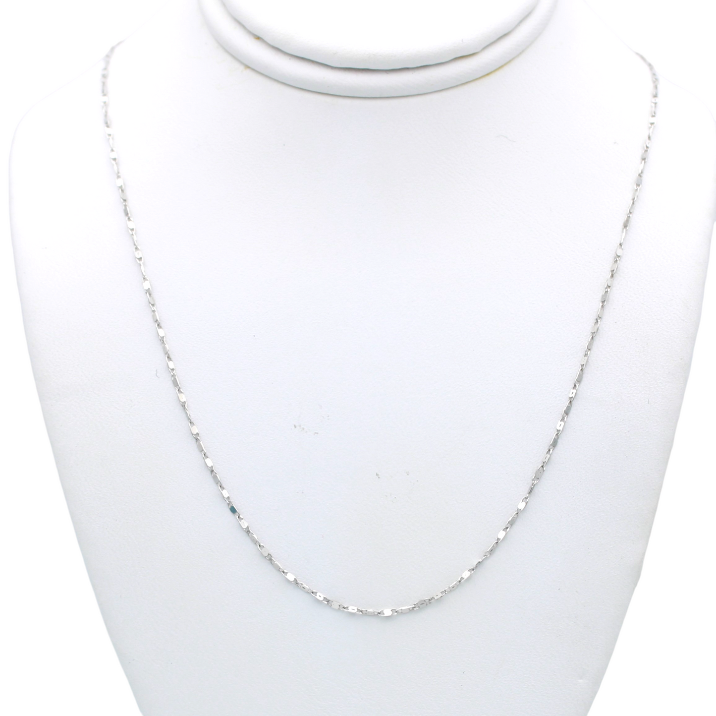 14k White Alternate Mirror Link Chain - 1.30 mm