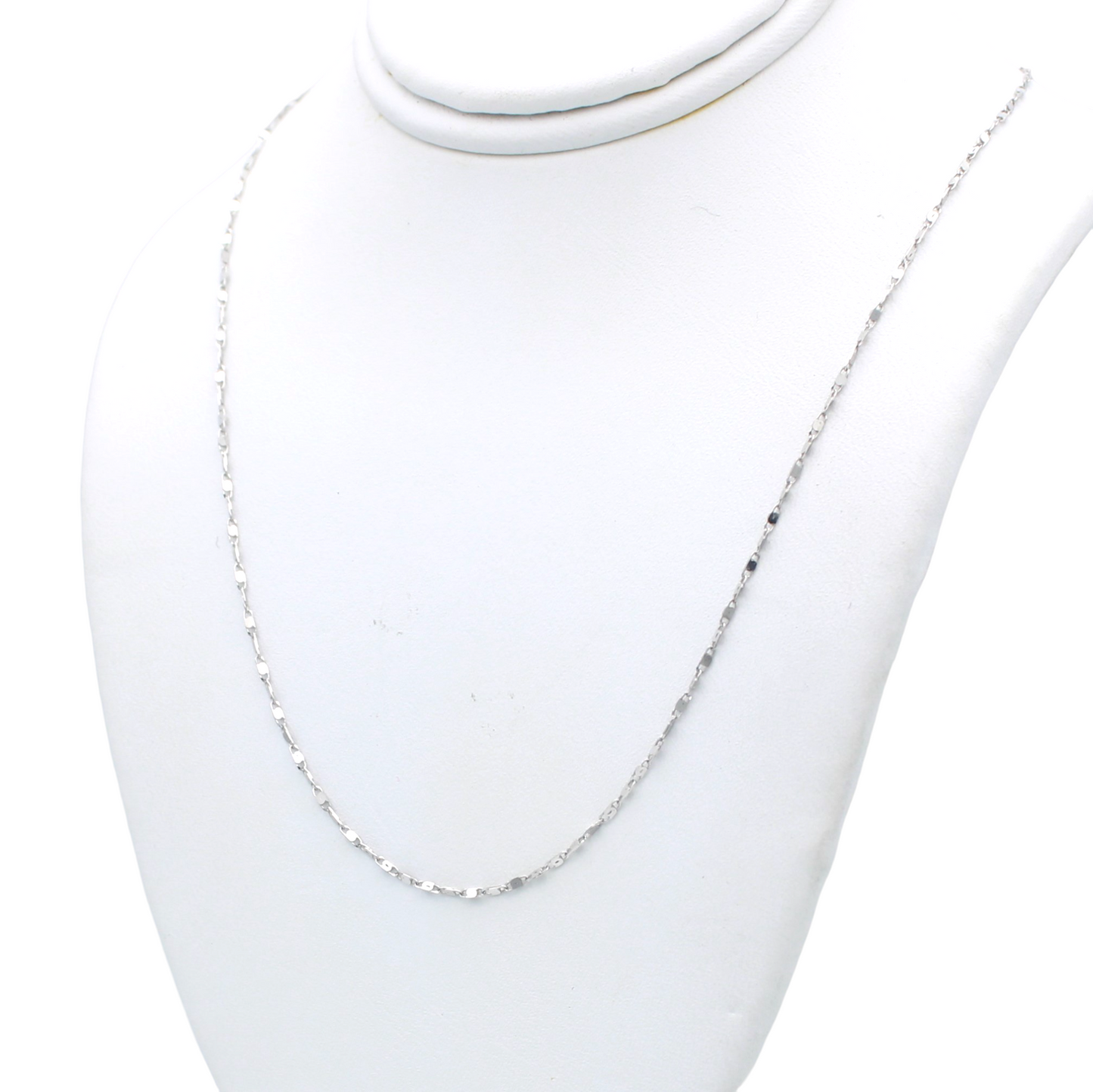 14k White Alternate Mirror Link Chain - 1.30 mm