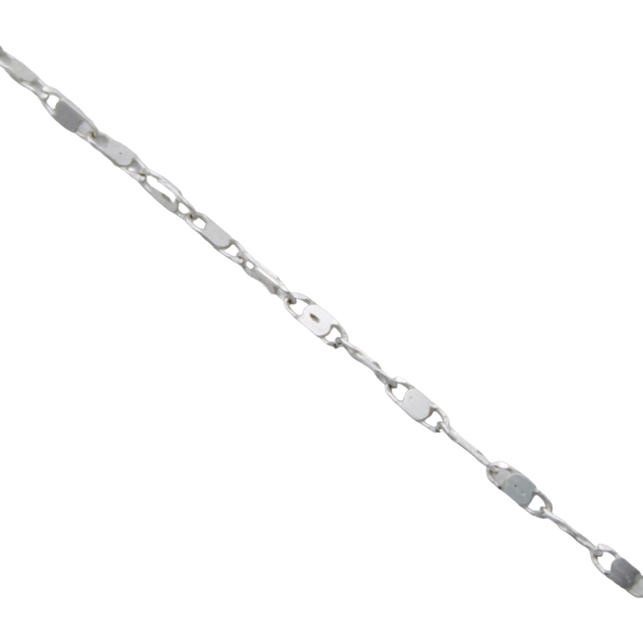 14k White Alternate Mirror Link Chain - 1.30 mm