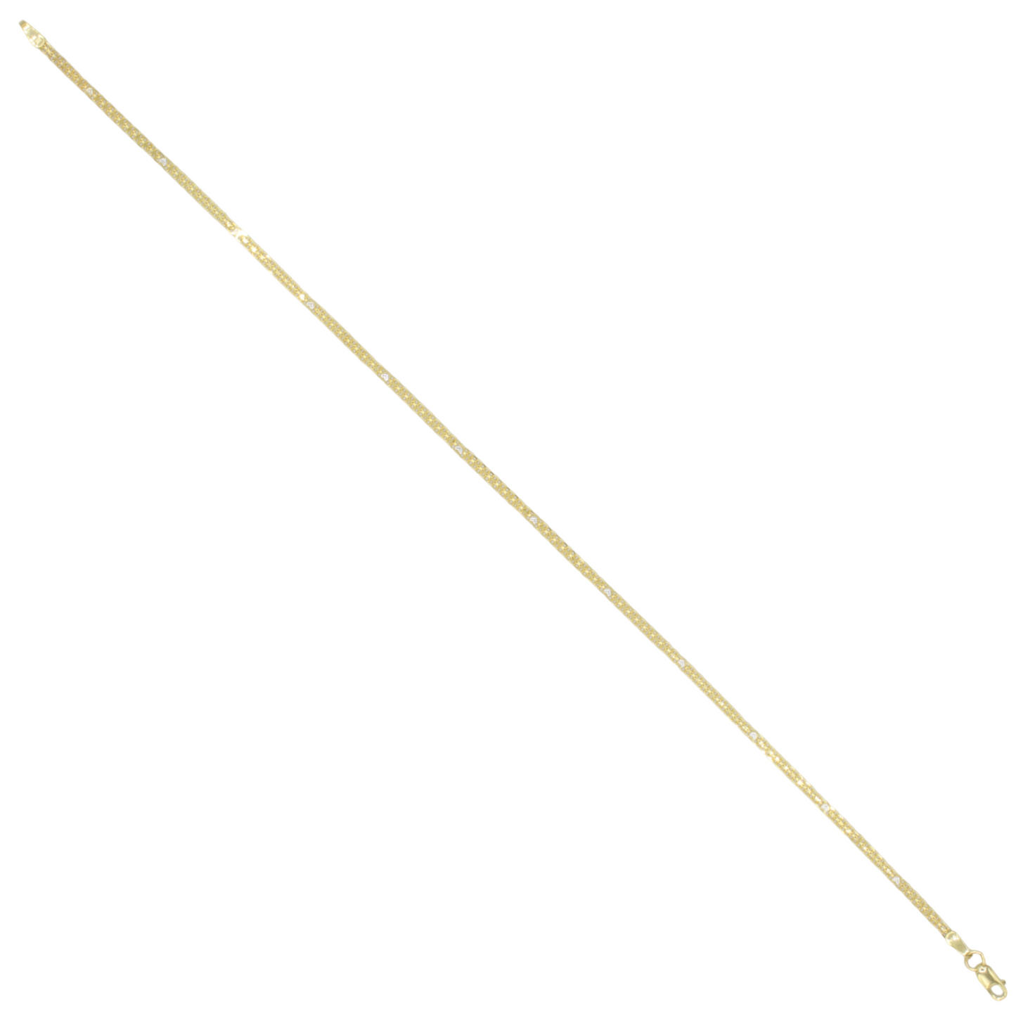 14k Two-Tone Diamond-Cut Bismark Anklet