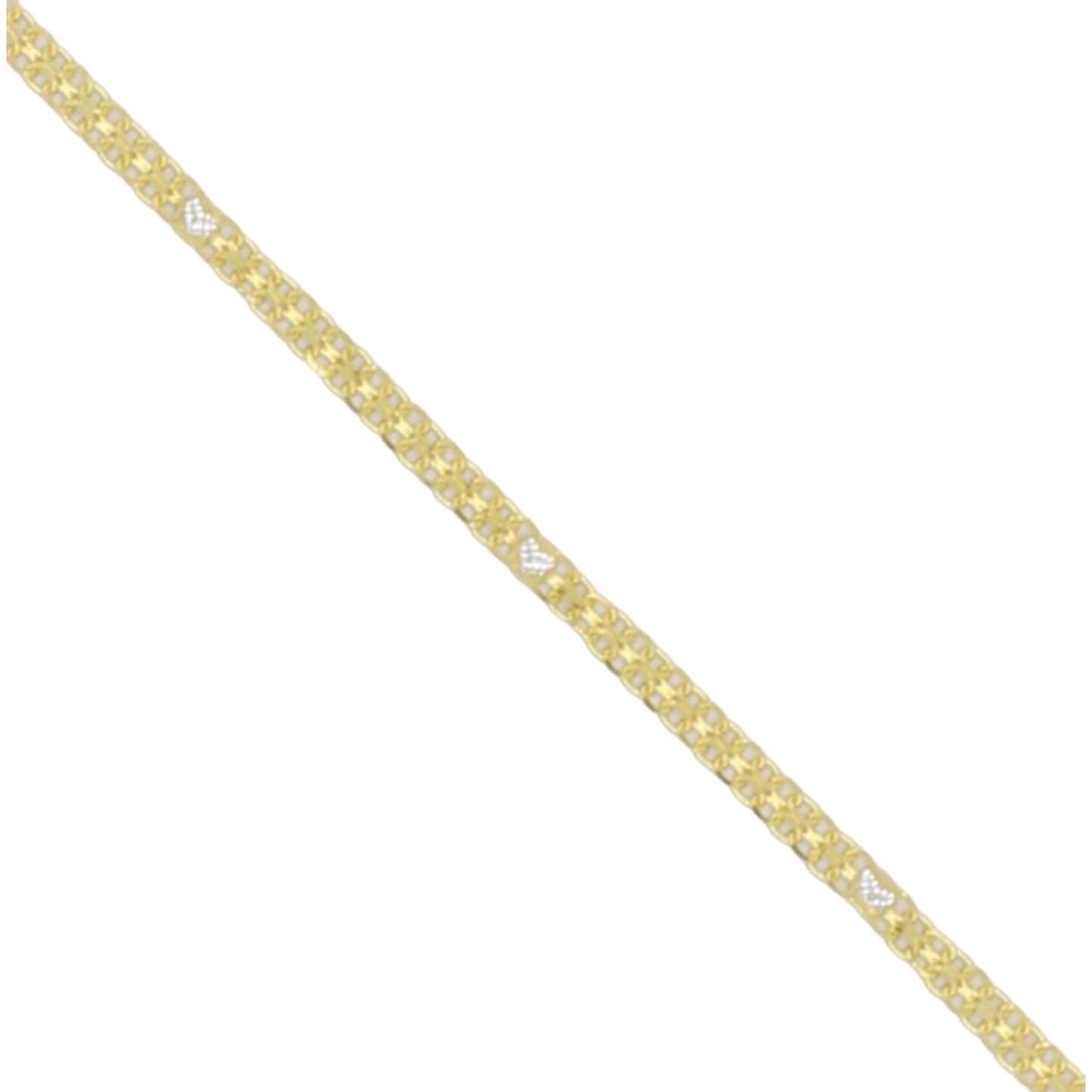 14k Two-Tone Diamond-Cut Bismark Anklet