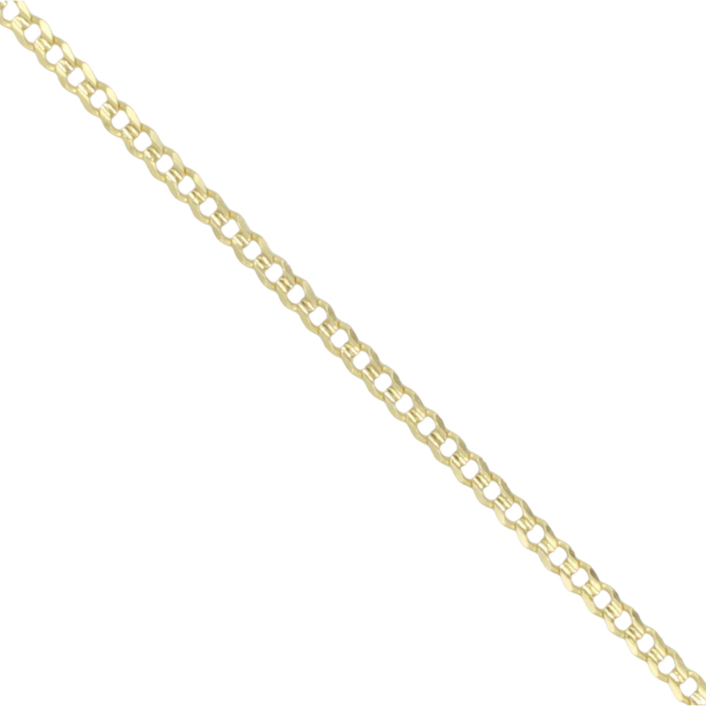 14k Yellow Gold Concave Cuban Link Anklet