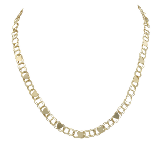 14k Double Link Heart Anklet
