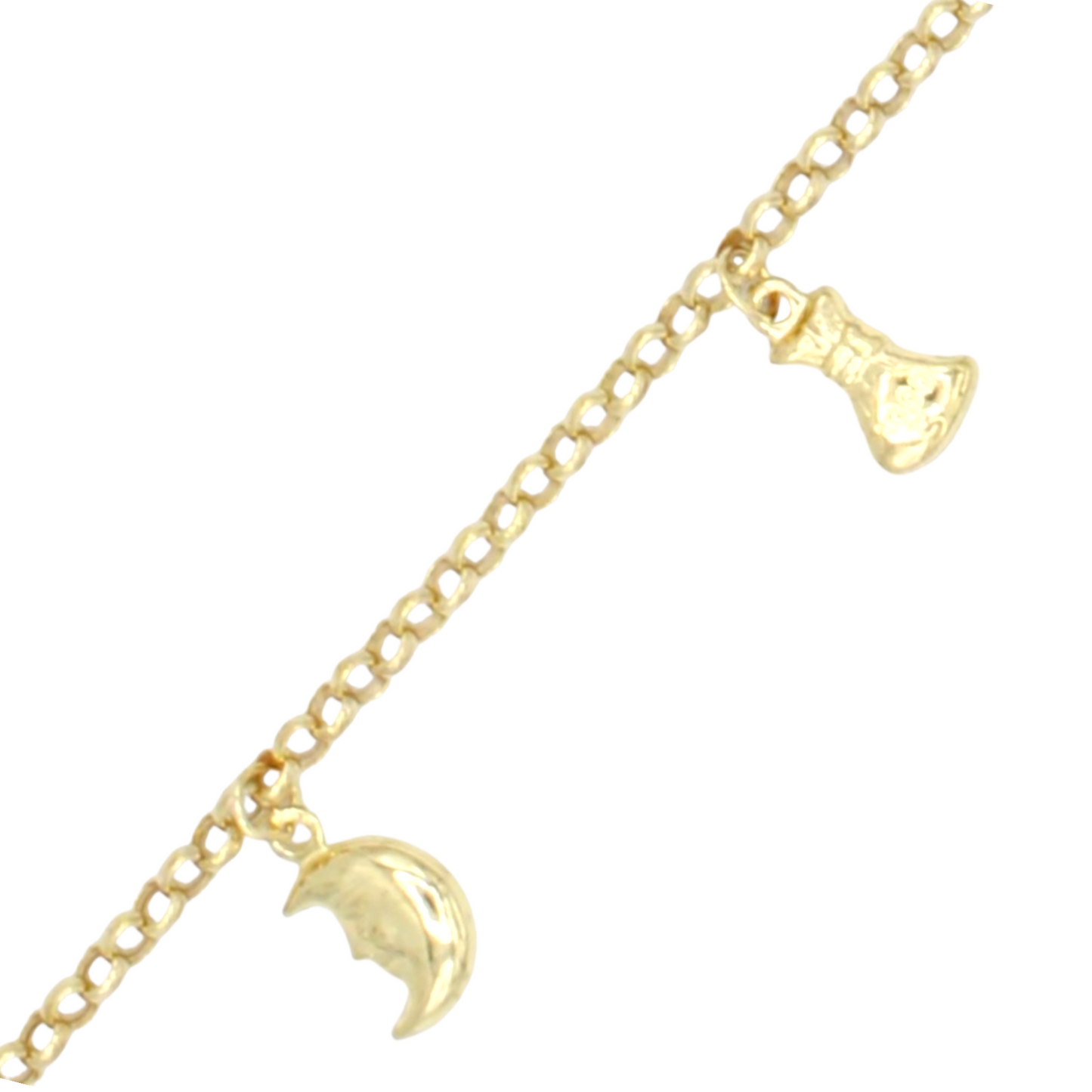14k Rolo Link w/ Charms Anklet