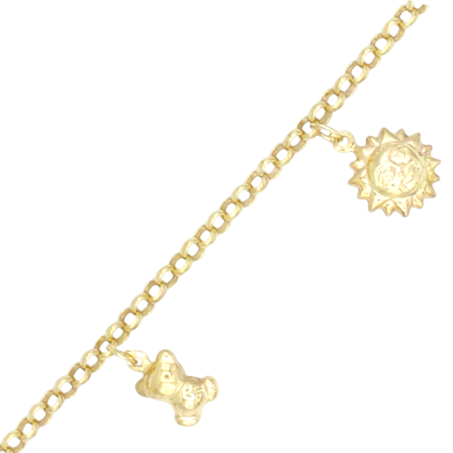 14k Rolo Link w/ Charms Anklet