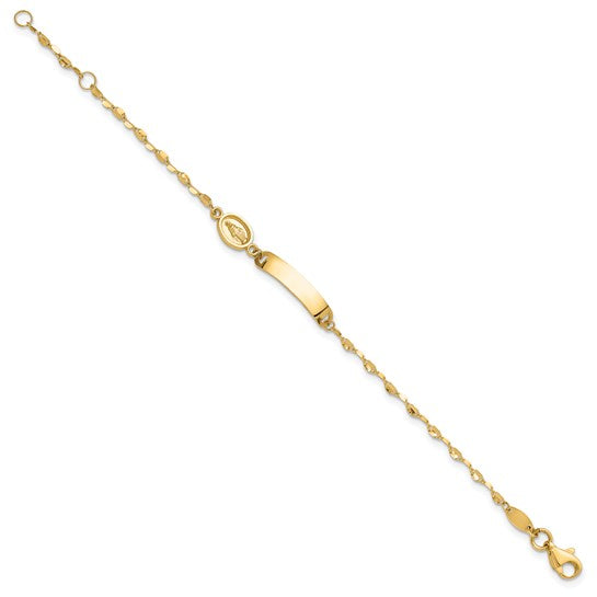 14k Children's Polished Miraculous Medallion ID Bracelet