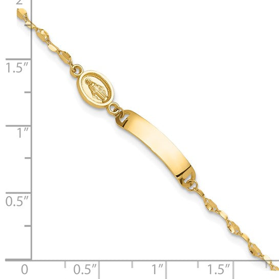 14k Children's Polished Miraculous Medallion ID Bracelet