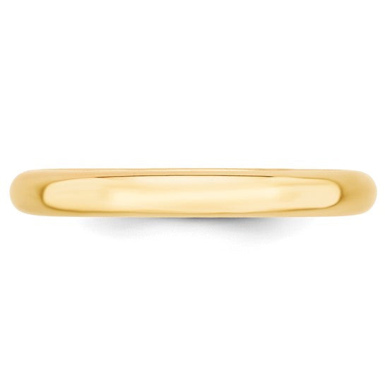 14k Half Round Comfort Fit Wedding Bands - 3.00 mm