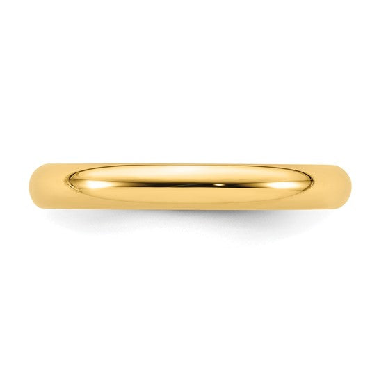 14k Half Round Comfort Fit Wedding Bands - 3.00 mm