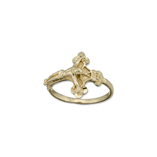 14k Yellow Gold Crucifix Ring