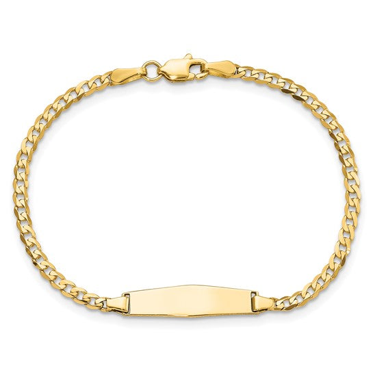 14k Children's Curved Curb Link ID Bracelet