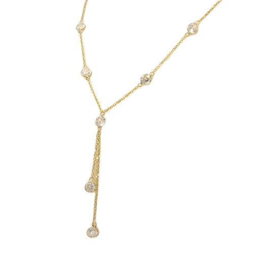 14k CZ Drop Necklace