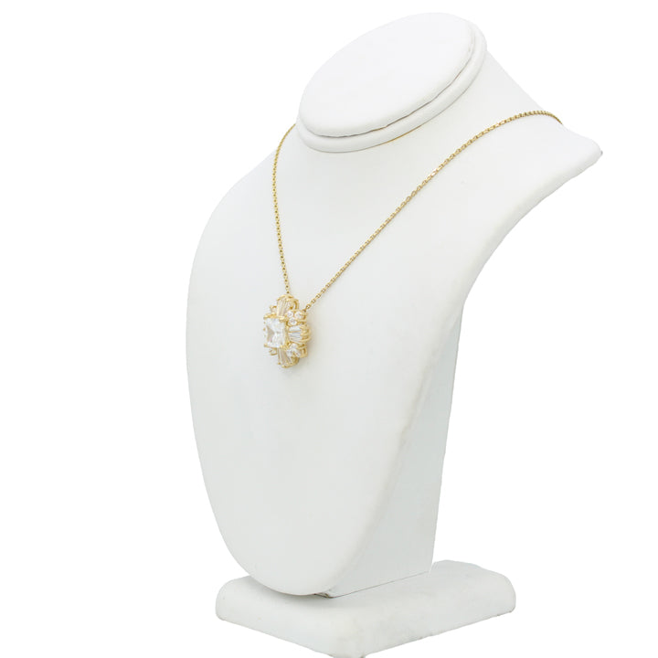 14k Yellow Gold Fancy CZ Stones Pendant