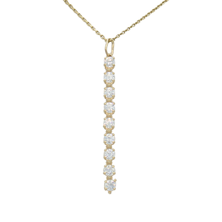 14k Yellow Gold CZ Drop Pendant