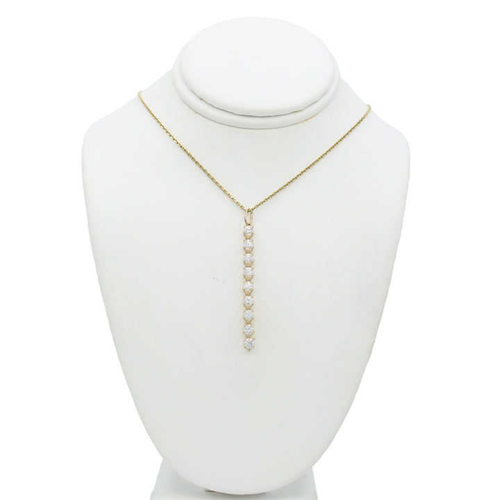14k Yellow Gold CZ Drop Pendant
