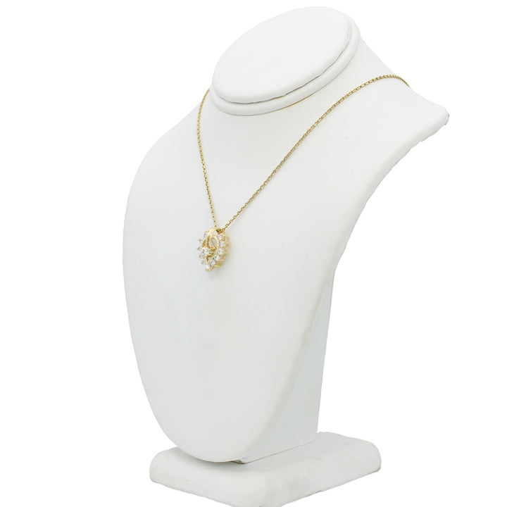 14k Yellow Gold CZ Heart Pendant