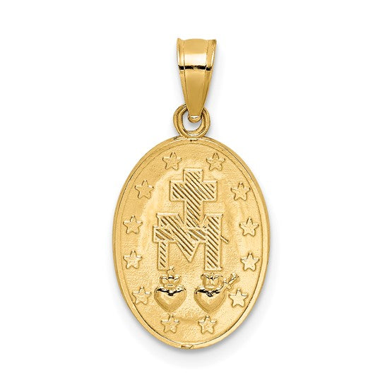 14k Yellow Gold Oval Miraculous Medallion - 21.5 mm