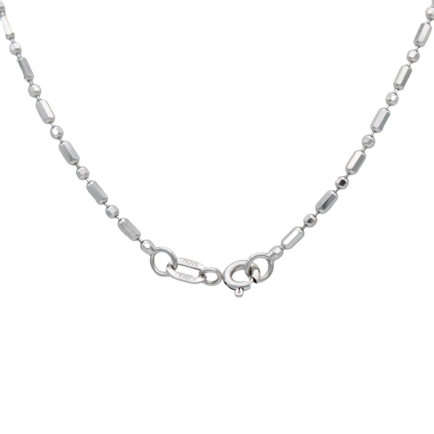 14k White Diamond-Cut Bead Chain - 1.65 mm