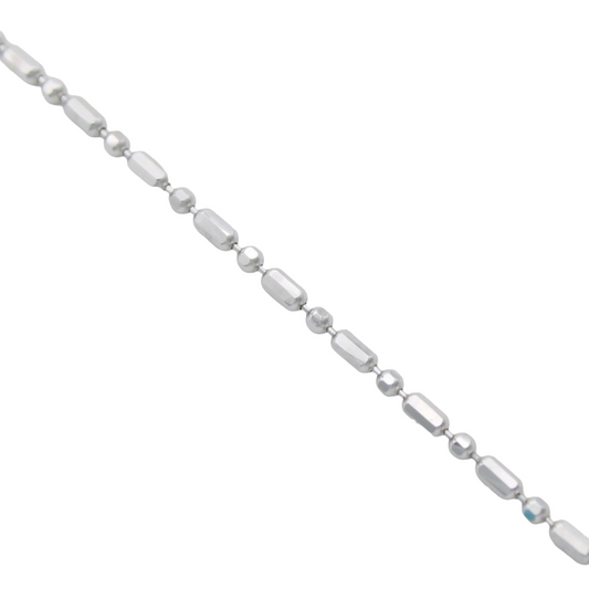 14k White Diamond-Cut Bead Chain - 1.65 mm
