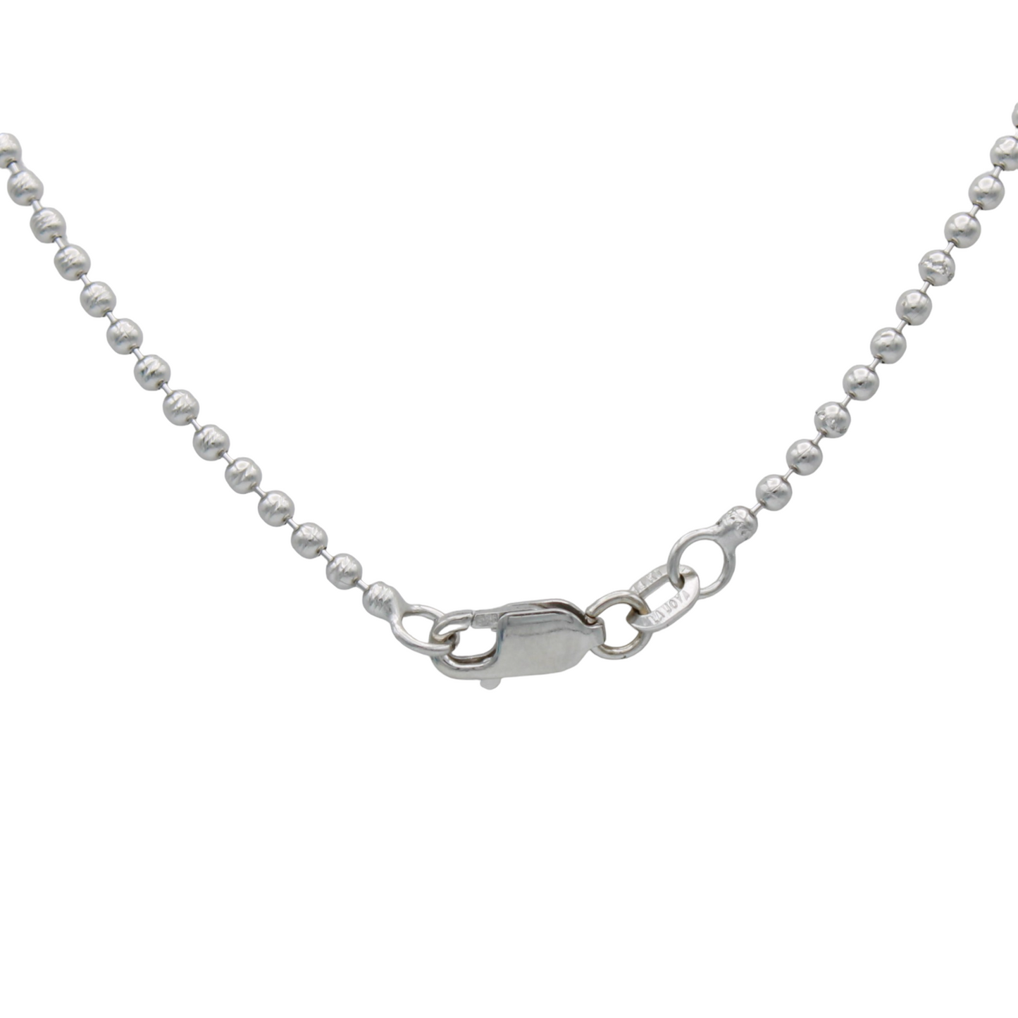 14k White Diamond-Cut Bead Chain - 2.00 mm