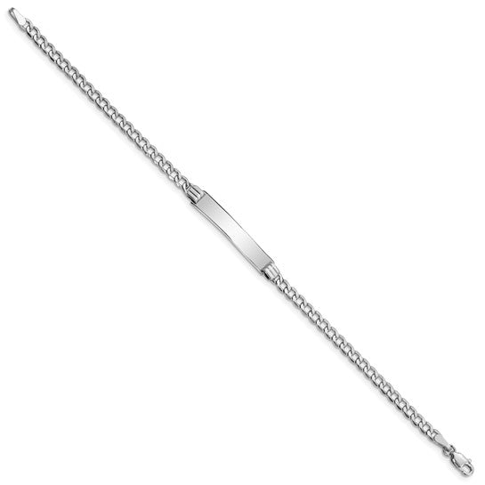 14k White Cuban Link ID Bracelet