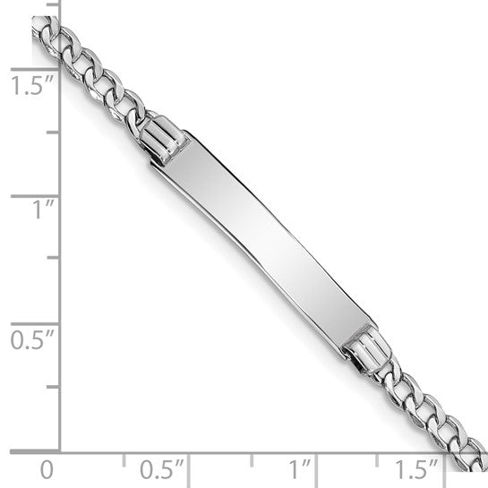 14k White Cuban Link ID Bracelet