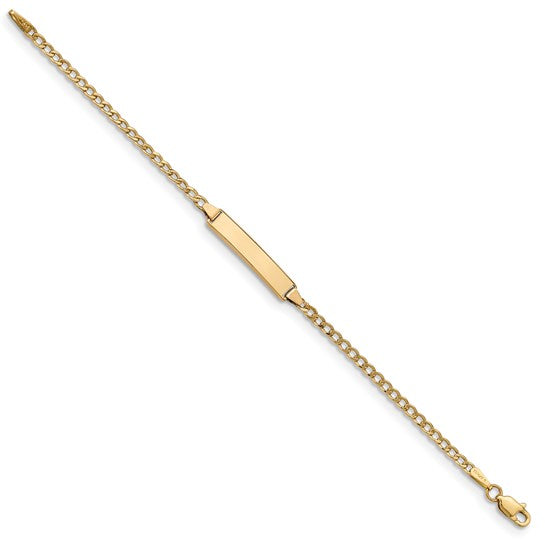 14k Polished Cuban Link Children's ID Bracelet
