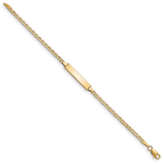 14k Polished Anchor Link Children's ID Bracelet