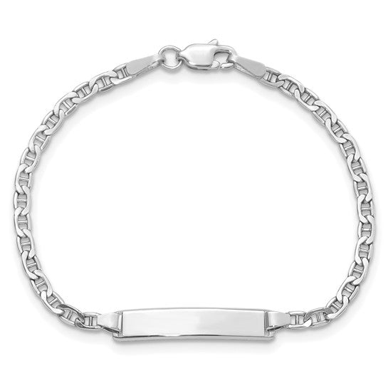 14k Polished Anchor Link Children's ID Bracelet