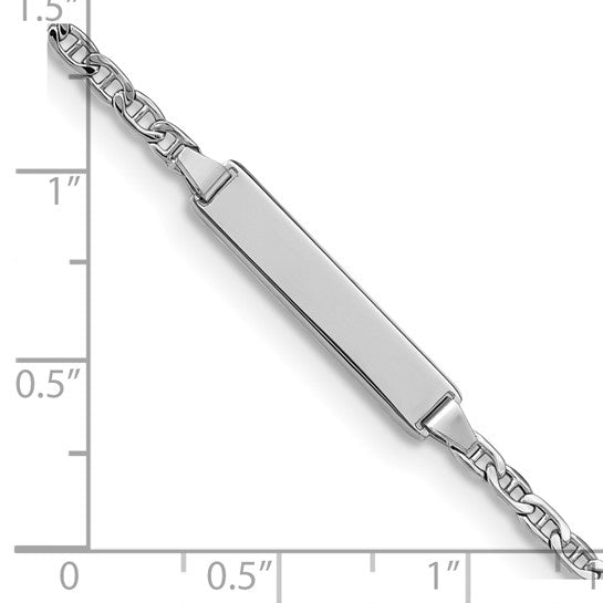 14k Polished Anchor Link Children's ID Bracelet