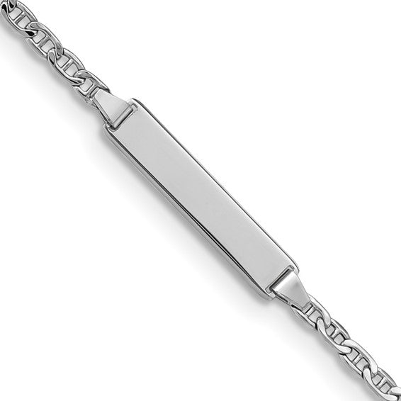 14k Polished Anchor Link Children's ID Bracelet