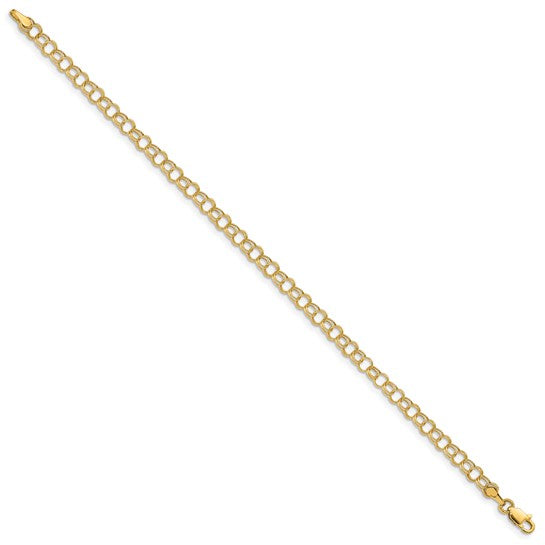 14k Double Link Charm Bracelet - 4mm