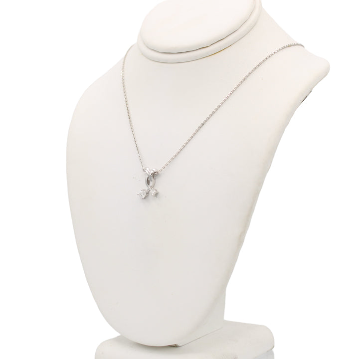 14k White Fancy Diamond Pendant