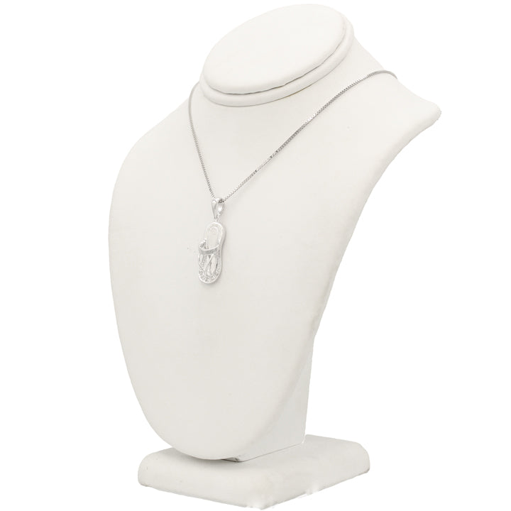 14k White Gold Diamond Flip-Flop Sandal Pendant