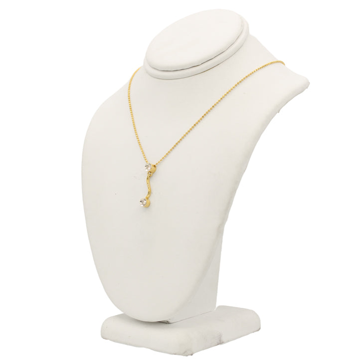 14k 2-Stone Drop Diamond Pendant