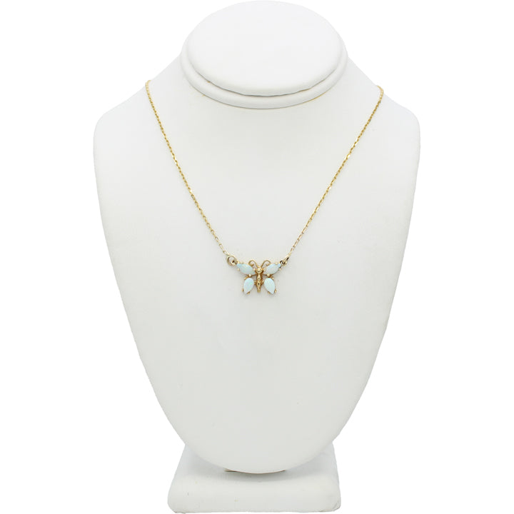 14k Opal Butterfly Necklace