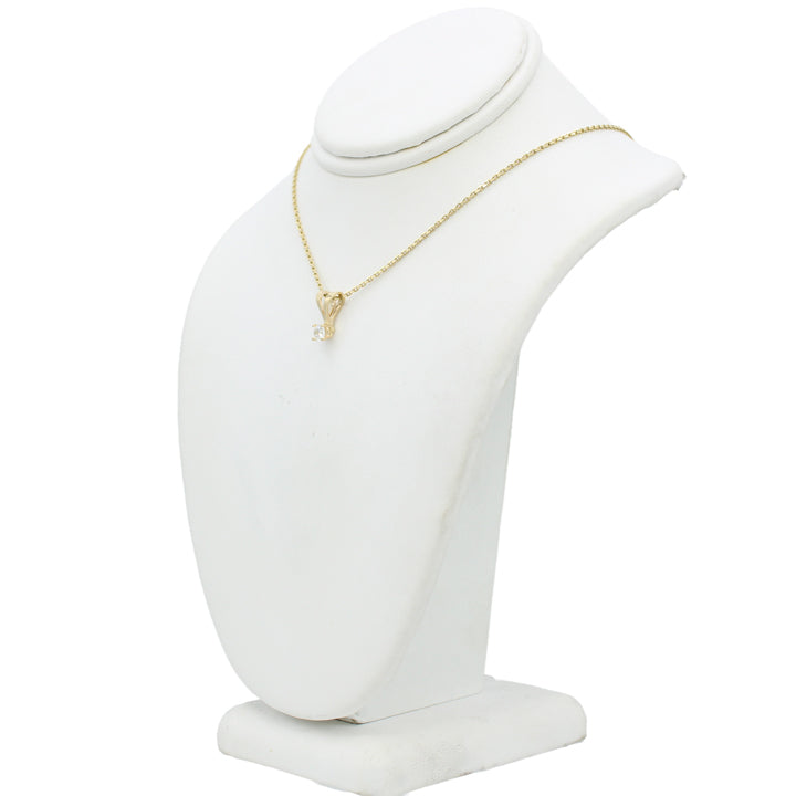 14k Diamond Solitaire Pendant