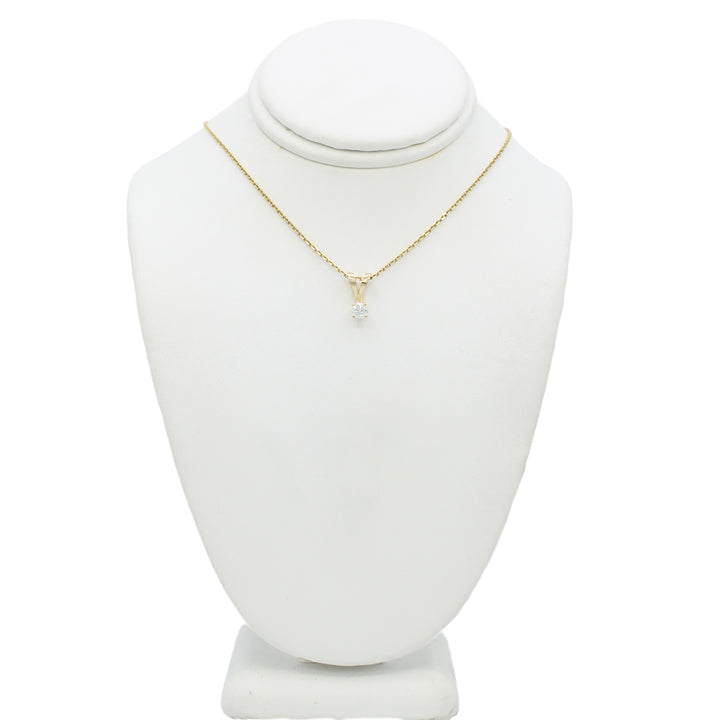 14k Diamond Solitaire Pendant