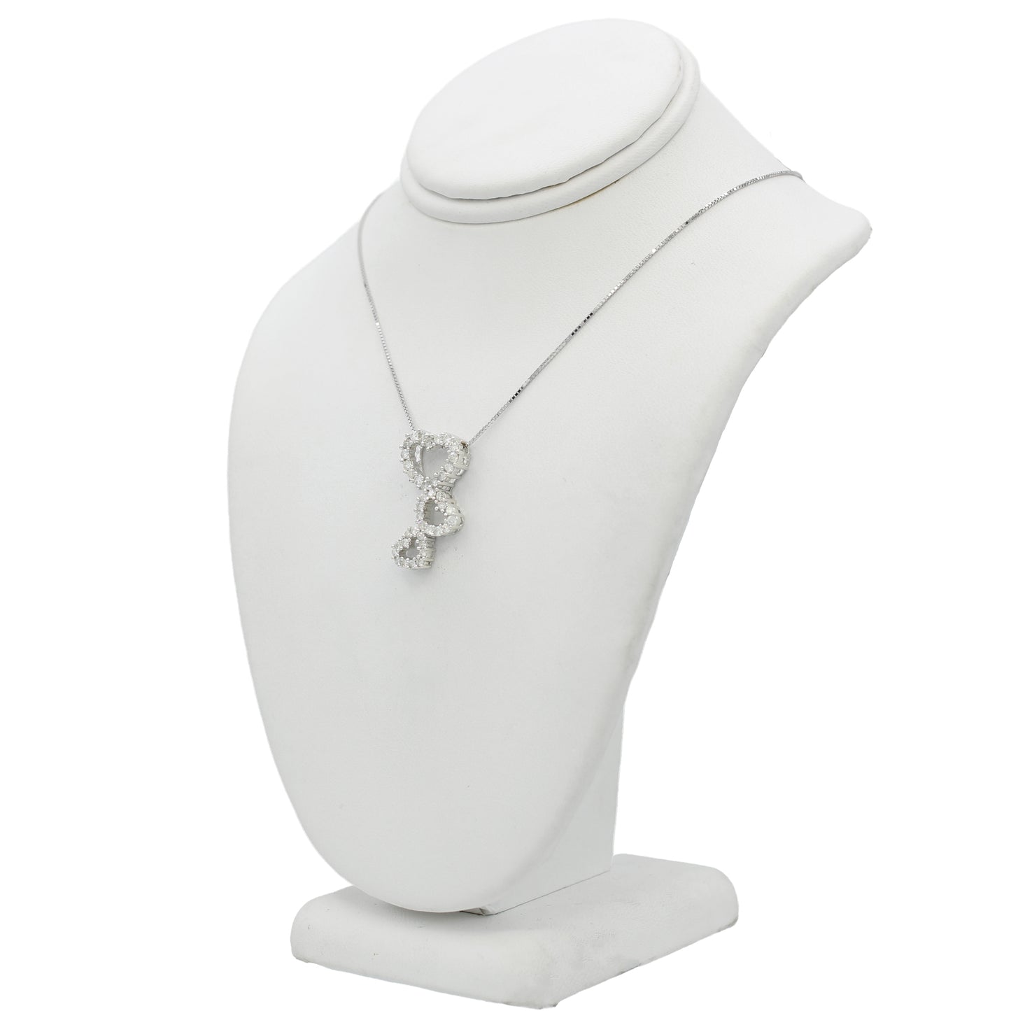 14k White Gold Diamond Heart Pendant